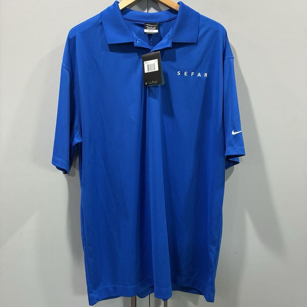 Nike Golf Dri-FIT Polo Shirt Royal Blue SEFAR Logo Short Sleeve NWT Men’s XXL